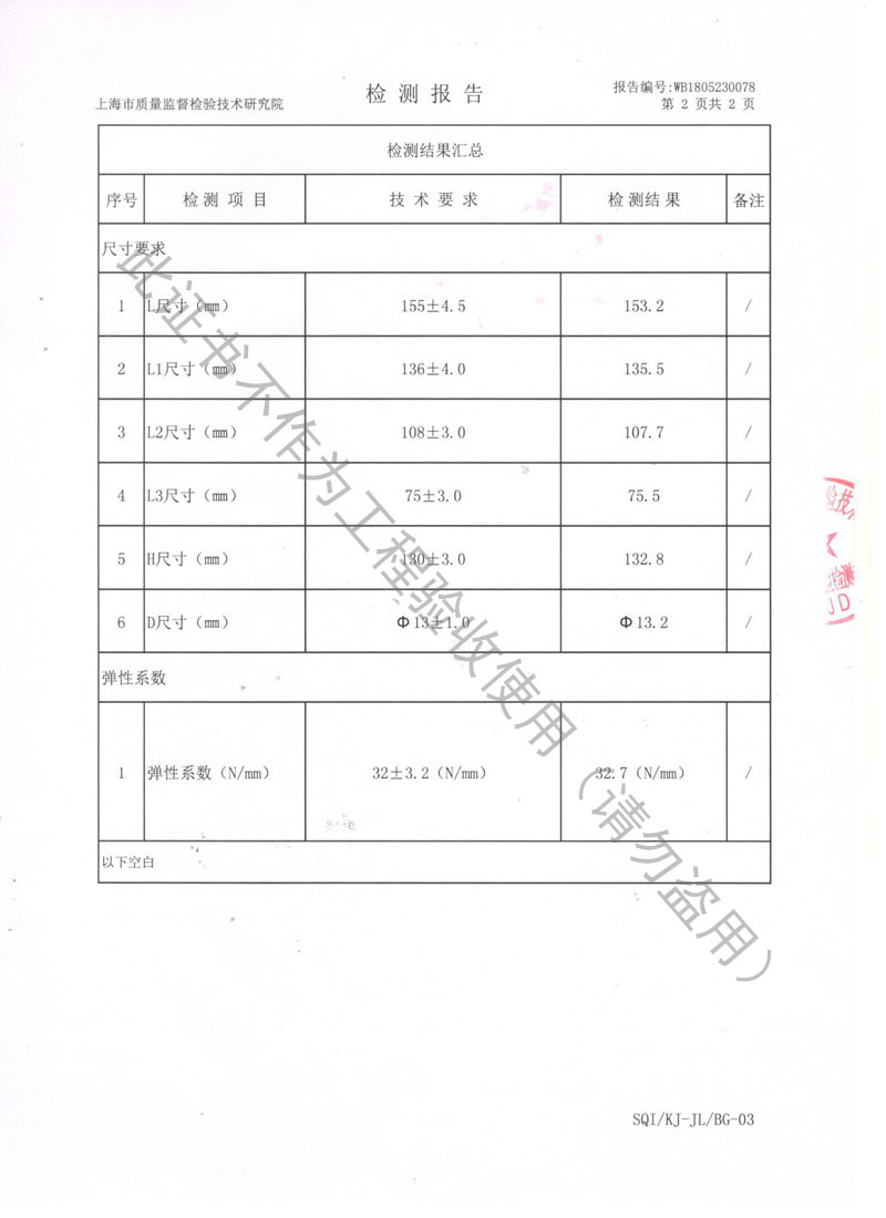 2018年JB型風(fēng)機(jī)彈簧減振器檢驗報告